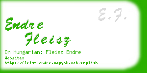 endre fleisz business card